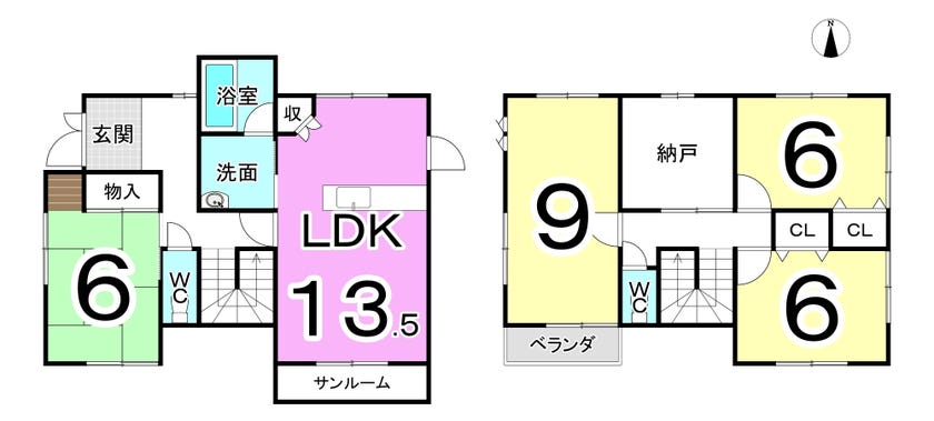 福井市新田塚２丁目の中古戸建 間取り