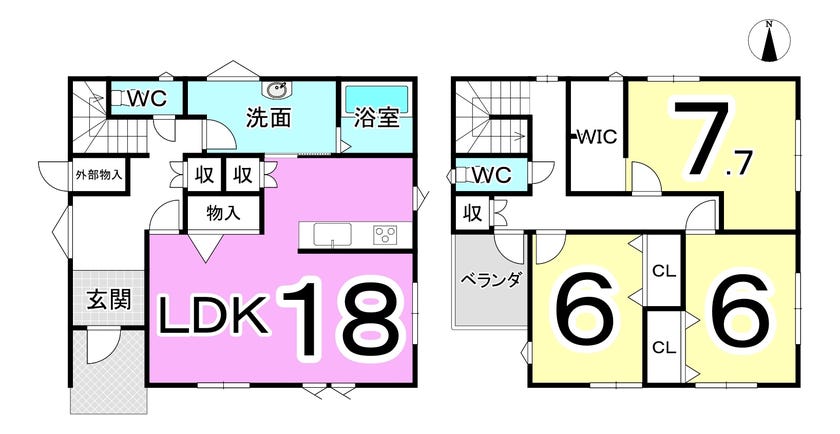 坂井市春江町石仏の新築戸建 間取り