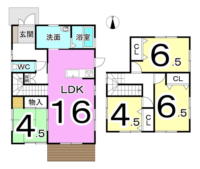 福井市東森田２丁目の中古戸建 間取り