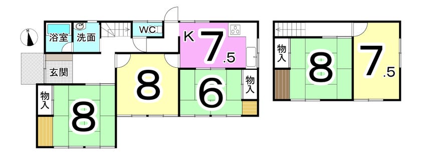 福井市つくし野３丁目の中古戸建 間取り