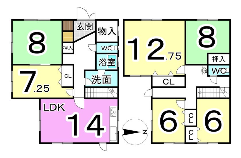 福井市下莇生田町の中古戸建 間取り